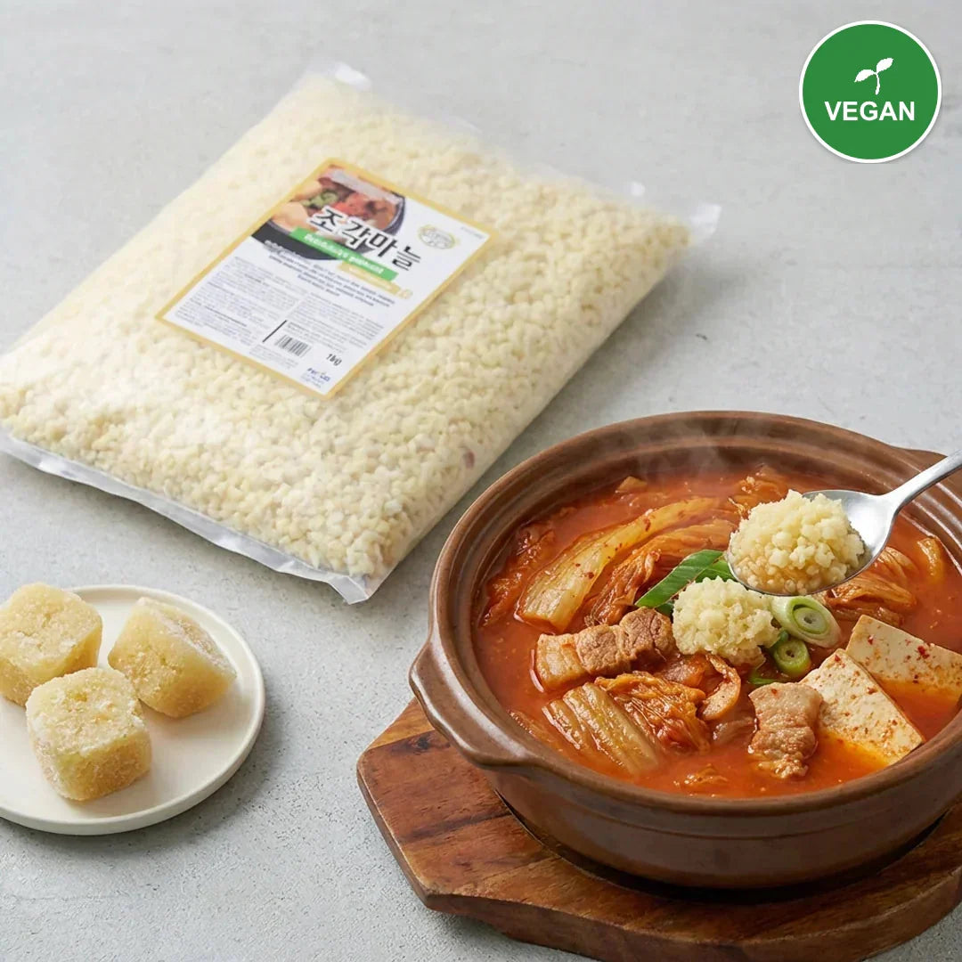 Pungnyeon Chopped Garlic (Minced Garlic) 1kg - Frozen - Vegan