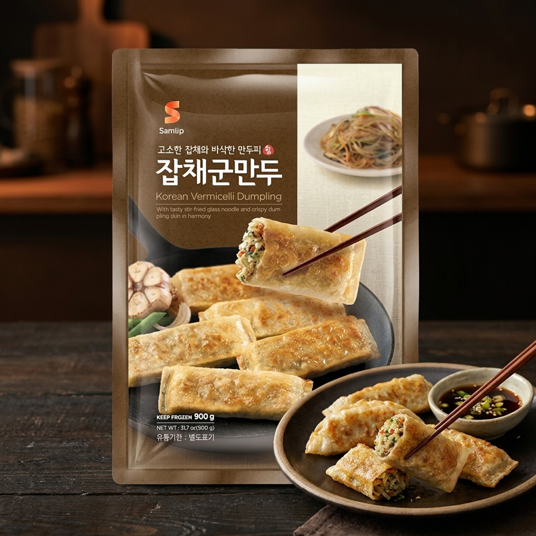 Samrip Authentic Korean Fried Dumplings with Glass Noodles & Vegetables - Japchae Gunmandu 900g (Frozen)