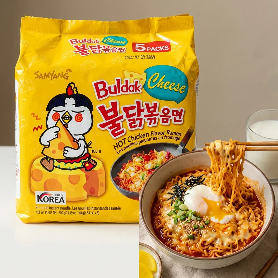 Samyang Cheese Buldak Stir-Fried Noodles Multipack (5-Pack)