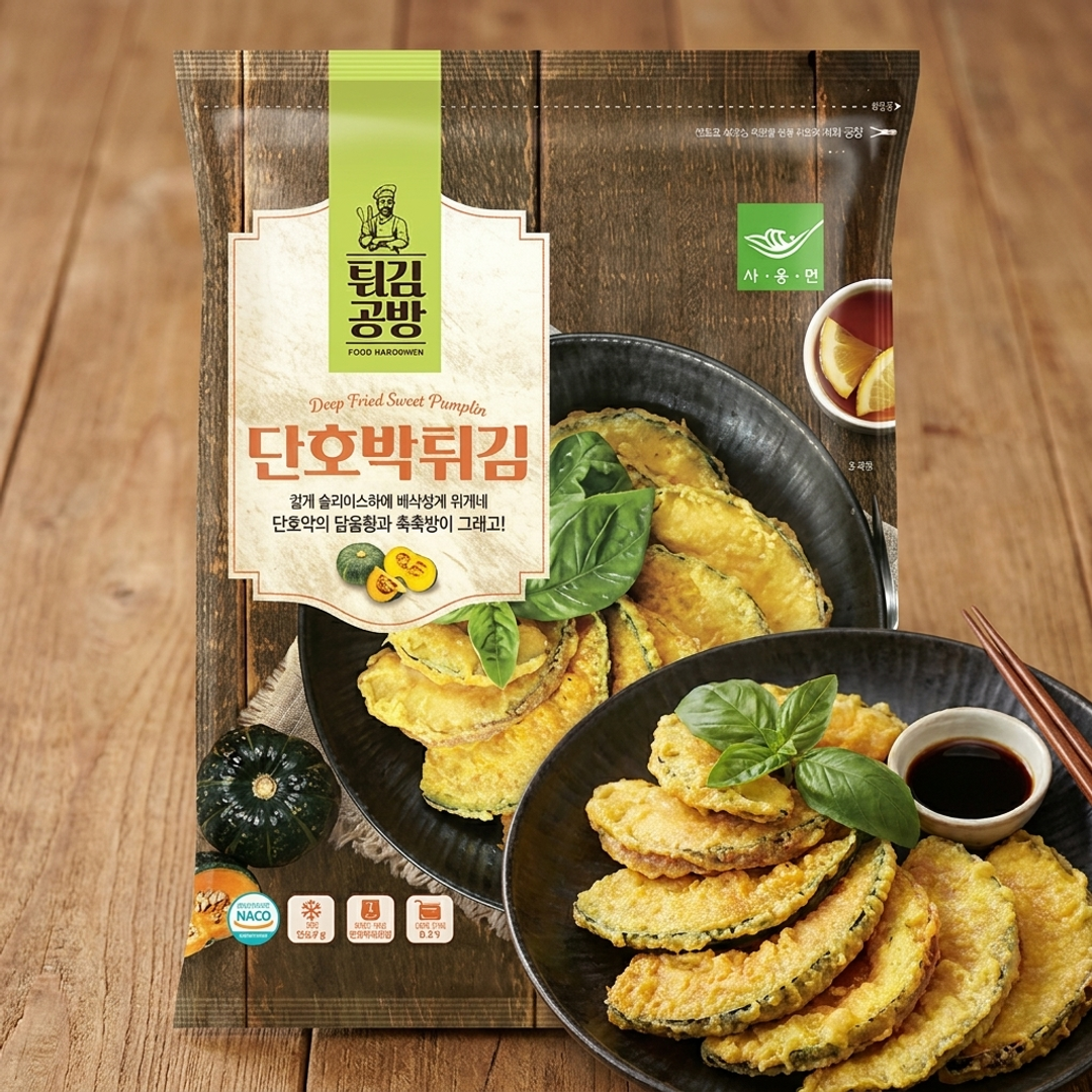 Saongwon Authentic Korean Sweet Pumpkin Fritters (Danhobak Twigim) 350g - Frozen