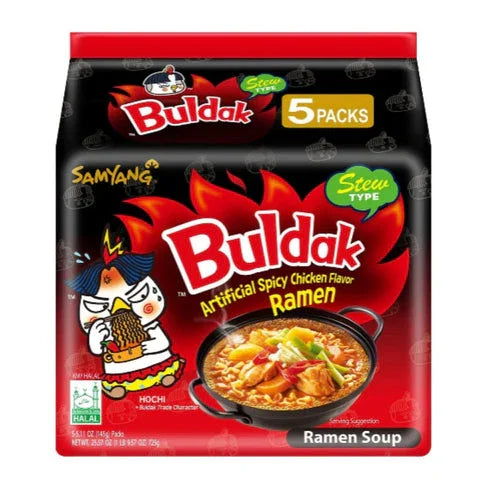 Samyang Buldak Hot Chicken Stir-Fry Soup 5-Pack 2