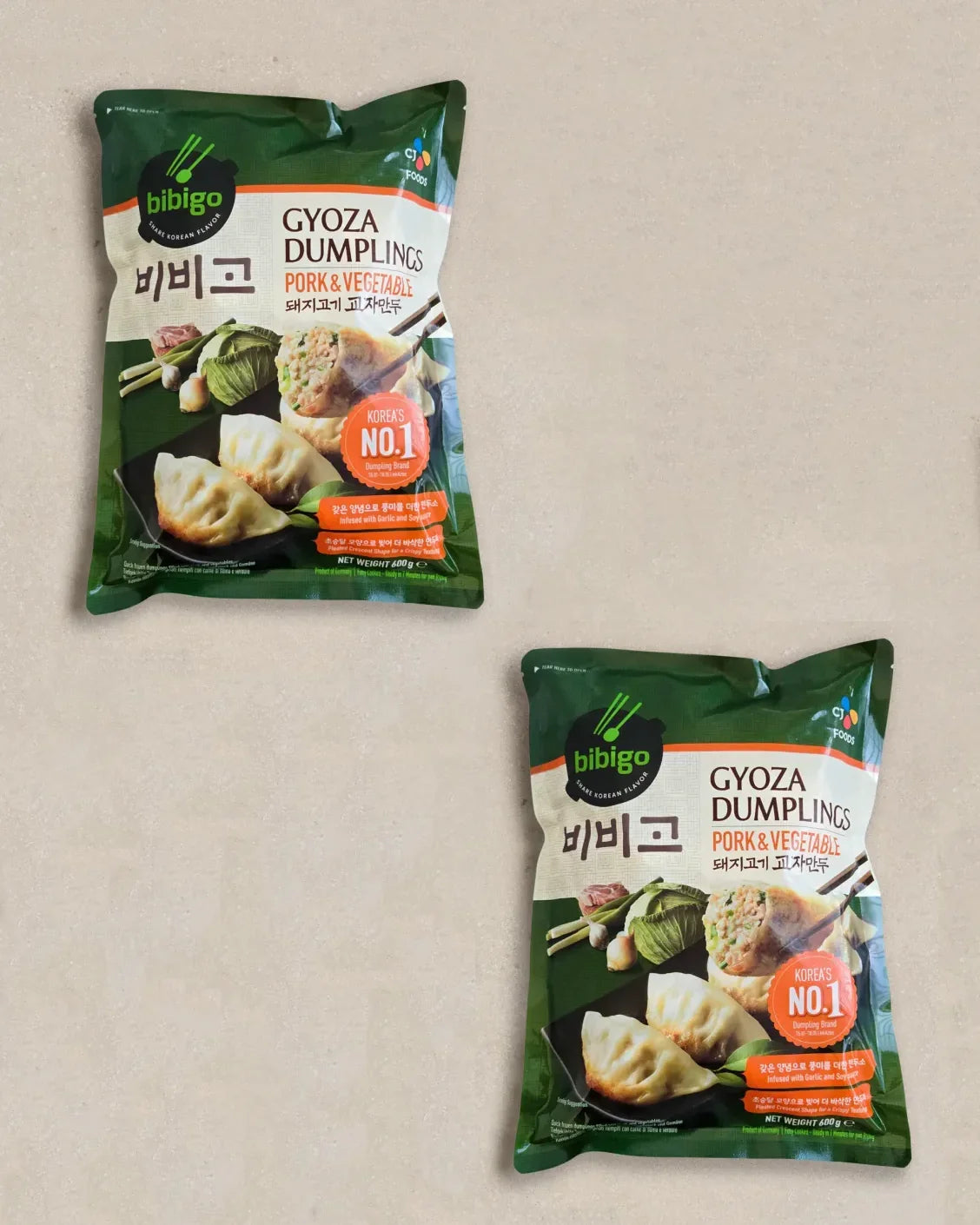 Bibigo Pork Gyoza Dumplings 600g x 2 Pack Bundle - Frozen 1 - DotAsia