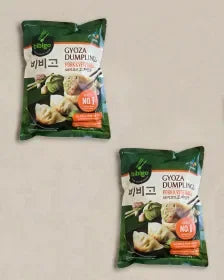 Bibigo Pork Gyoza Dumplings 600g x 2 Pack Bundle - Frozen 2 - DotAsia