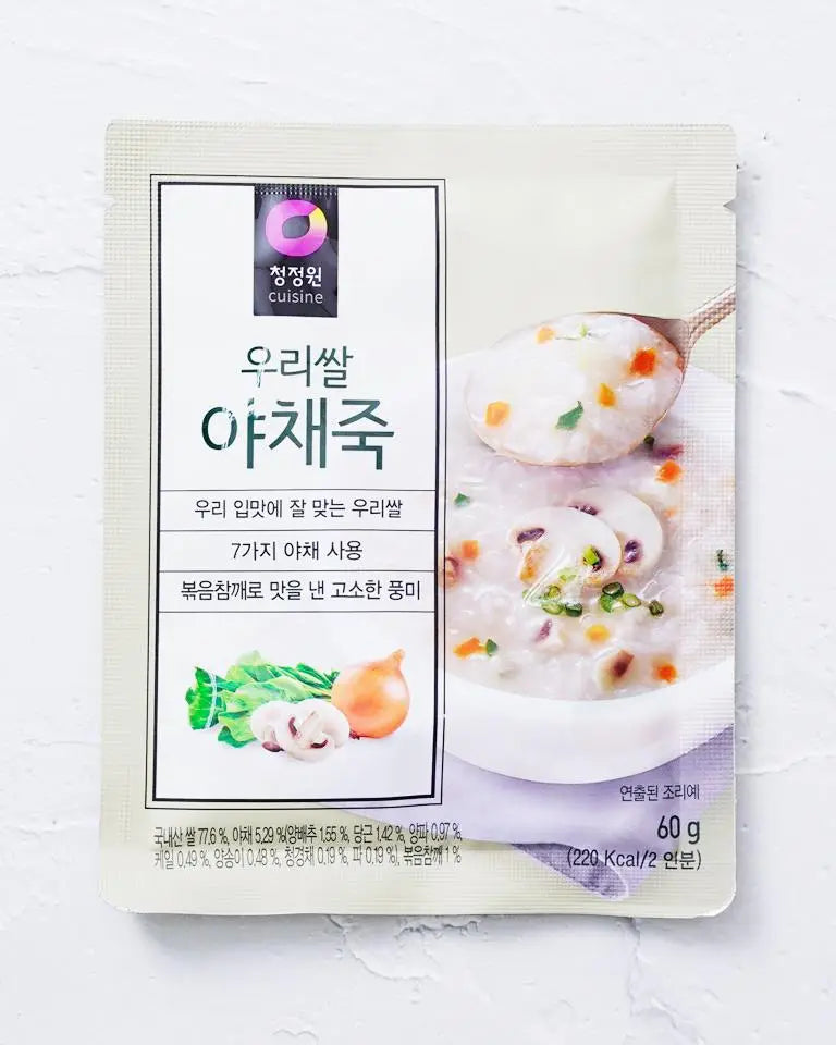 청정원 야채죽 60g - DotAsia :: 유럽 최대 아시아 식품 온라인몰 | 한국 K-Food ·일본·중국 식품 전문