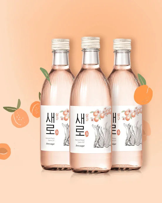 Lotte Saero Apricot Soju Alc. 12% 360ml (Zero Sugar) - DotAsia
