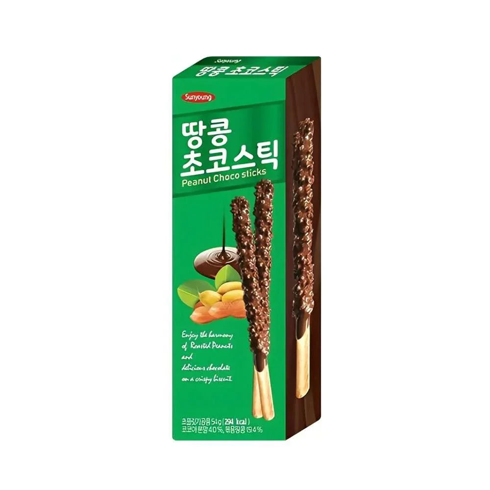 Authentische Koreanische Erdnuss-Schokosticks 54g
