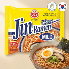 Ottogi Authentic Korean Instant Noodles Mild Flavor - Jin Ramen Sunhan 120g